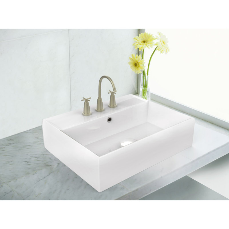 RoyalPurpleBathKitchen Ceramic Rectangular Vessel Bathroom Sink with